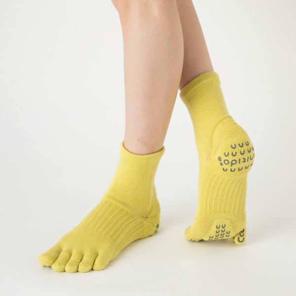 5本指ソックス ロークルー 23-25cm 25-27cm サポート オーガニックコットン 滑り止め...