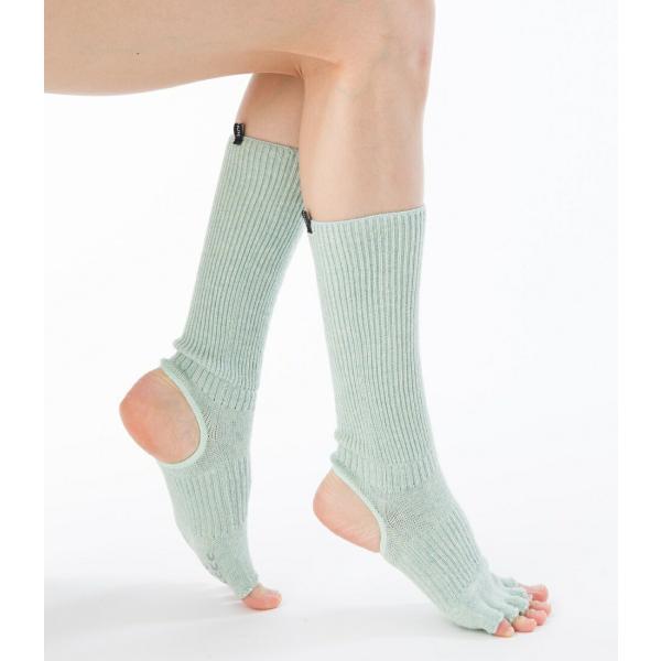 5本指ソックス ショートトレンカ 23-25cm オーガニックコットン 指切り 滑り止め 12004...