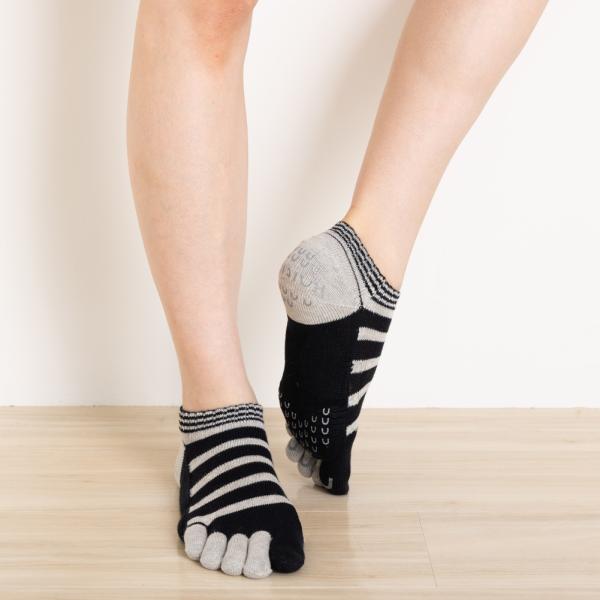 5本指ソックス アンクル 23-25cm 25-27cm オーガニックコットン 滑り止め 13011...