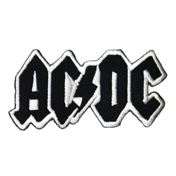 AC/DC - BLACK LOGO ON WHITE PATCH / エーシー・ディーシー　バンド...