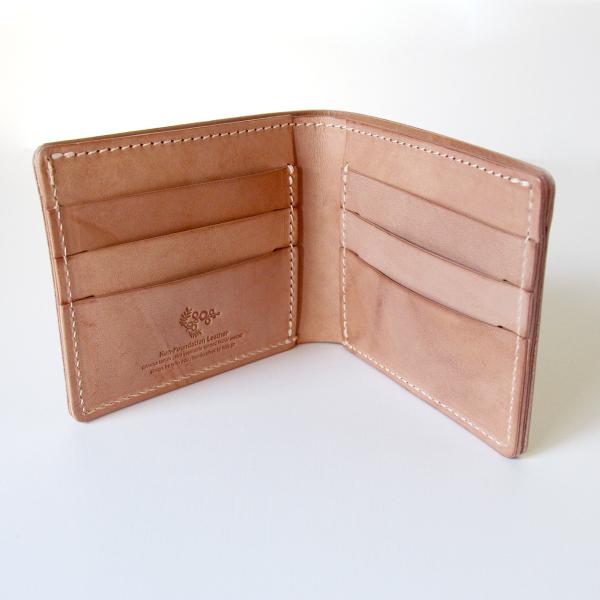 本革 二つ折り財布 小銭入れなし 札入れ 2つ折り財布 質実剛健 財布 メンズ レディース ヌメ革 ...