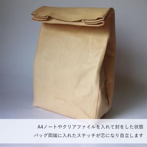本革 ペーパーバッグ Lサイズ クラッチバッグ...の詳細画像5