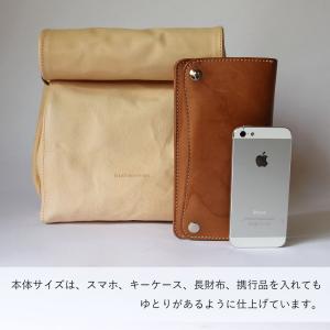 本革 ペーパーバッグ Lサイズ クラッチバッグ...の詳細画像3