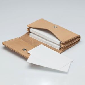 本革 ラウンド 名刺入れ 2部屋 中仕切り カードケース メンズ レディース ヌメ革 革 レザーnfl pst Yahoo店 送料無料 受注生産 2~4週