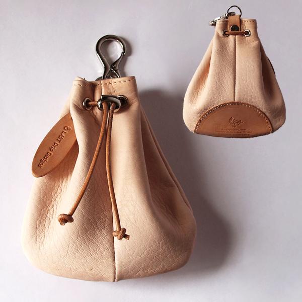 本革 腰巾着 Sサイズ 巾着袋 ベルトポーチ キーホルダー メンズ レディース ヌメ革 革 レザーn...