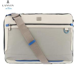 LANVIN en Bleu ランバンオンブルー 定価3万 3WAY ビジネスバッグ ショルダー付き ブリーフケース 多機能 グレー ラッピング無料｜lastpass