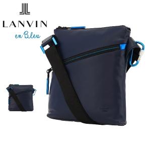 LANVIN en Bleu ランバンオンブルー 定価1,9万 ショルダーバッグ 本革 多収納 斜め掛け ネイビー ラッピング無料