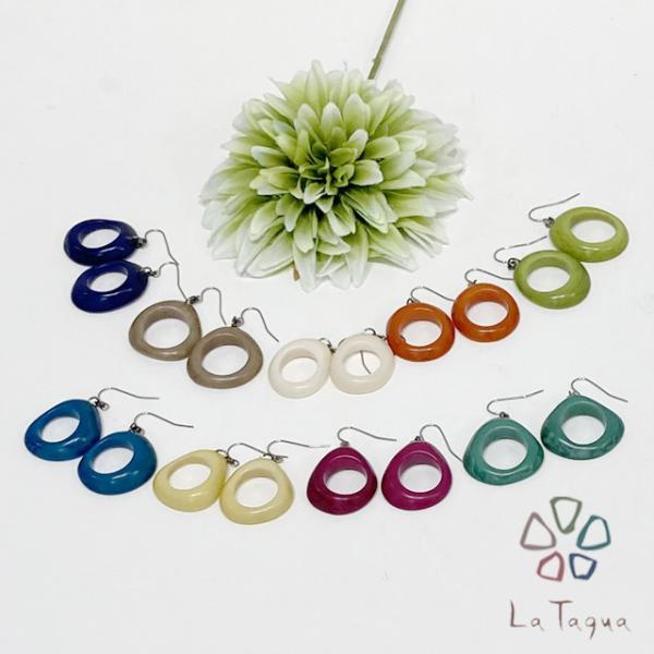 「新色入荷」LT-5010 タグア ピアス／イヤリング サークル、 ピアスはキャッチ付き Tagua...