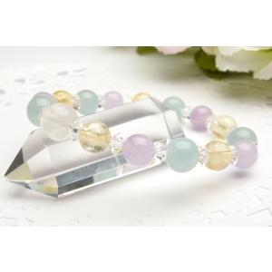 天然石 希少❣️デュモルチェライトinクォーツinクォーツ×シトリン ブレスレット 希少◇濃いブルー デュモルチェライトインクォーツ 10.5mm