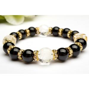 最高級【プレミアム】 ブラックルチル （二酸化チタン）ブレスレット