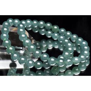 グアテマラ産◇希少 ブルージェダイト 青翡翠 4mm 3連タイプ