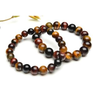 三色タイガーアイ ミックス 8mm ブレスレット_B197-8 ☆5000円以上