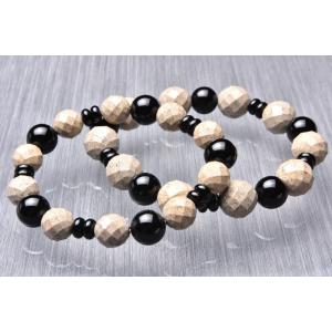 北投石xテラヘルツ ラウンド組み合わせ 8mm ブレスレット_B398-8