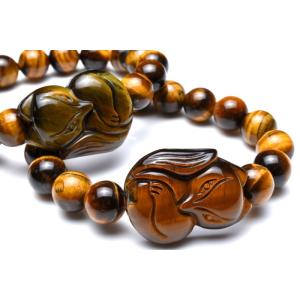 狐彫刻 タイガーアイ　30x23mm　ブレスレット_B659
