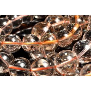 高透明 ブロンズルチルクォーツ　8.5mm　ブレスレット 1個売り _BG6216-85