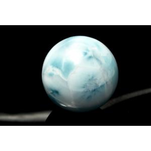1点物】くっきり波模様 ラリマー 30mm 丸玉(台座付き) スフィア