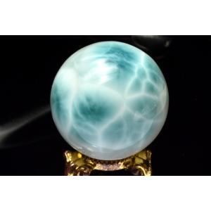 1点物】キャッツアイ効果 イエローカルサイト 60mm 丸玉(台座付き