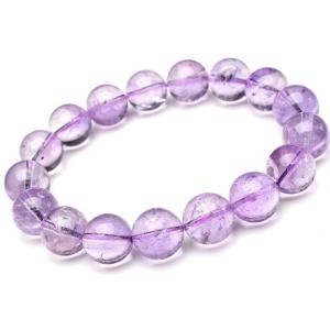 【１点物】AA☆透き通る薄紫 アメジスト　12mm　ブレスレット _E1079