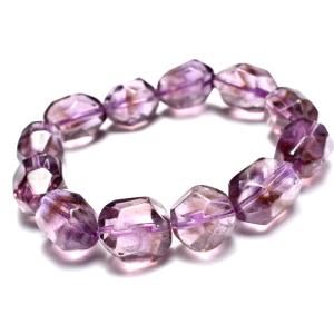 石流通センター 高品質 天然石 ブレスレット リビアングラス (パープル