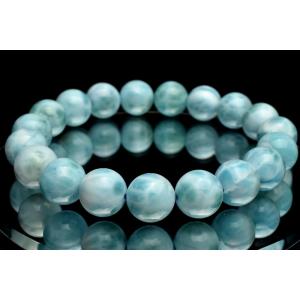 癒しの波模様！ ラリマー 10-10.5x5-7.5mm ブレスレット 1個売り