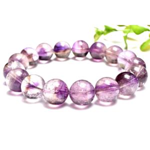 【１点物】高透明◇上質 スーパーセブンアメジスト(エレスチャルアメジスト)　12.5mm　ブレスレッ...