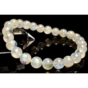 5A ブルームーンストーン ブレスレット 6.5mm-7mm×28珠 美麗ブルー