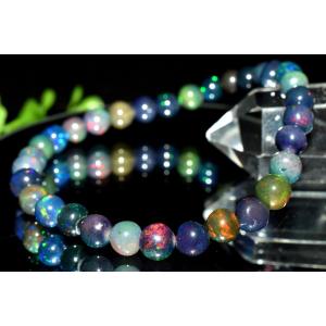 ブラックオパール ブレスレット 16mm 一点物 111-17777 : 天然石