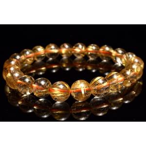 専用です♡非加熱ナチュラルスモーキーシトリン　極上レッドルチル極上ゴールドルチル 1点物】AAAA☆透明迫力金針 ゴールドルチルクォーツ 8.5mm