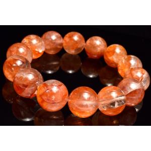 1点物】朝焼けのような庭園水晶 ガーデンクォーツ 15mm ブレスレット
