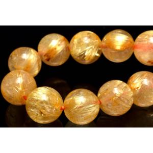 1点物】透明◇黄金の輝き ゴールドルチルクォーツ 8.5mm ブレスレット