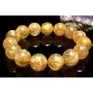 1点物】AAA☆黄金の輝き ヘマタイトインタイチンルチルクォーツ 8.5mm