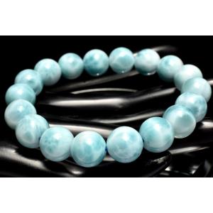 超極上品！！SA級 ラリマー 14.5mm 高級 粒売り (貫通穴) ビーズ 1個