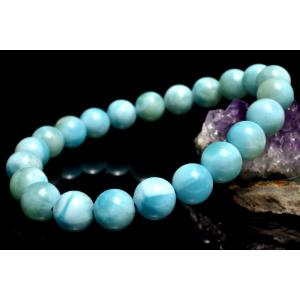 超極上品！！SA級 ラリマー 14.5mm 高級 粒売り (貫通穴) ビーズ 1個