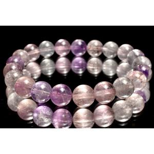 ラベンダーカラー マーブルスコロライト ブレスレット 10.5mm-11mm×19