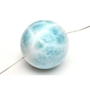 超極上品！！SA級 ラリマー 14.5mm 高級 粒売り (貫通穴) ビーズ 1個