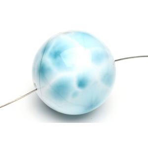 超極上品！！SA級 ラリマー 14.5mm 高級 粒売り (貫通穴) ビーズ 1個