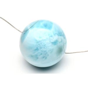 超極上品！！SA級 ラリマー 14.5mm 高級 粒売り (貫通穴) ビーズ 1個