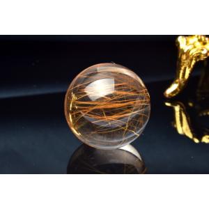 【１点物】AAA☆内包美 ブロンズルチルクォーツ　18.5mm　丸玉(台座なし) スフィア _PB9...