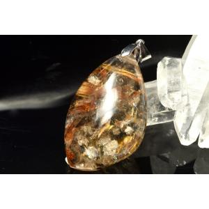 タイチンルチルs925 1点物】Silver925◇たっぷり針内包 ブロンズルチルクォーツ 35x28mm