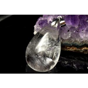 1点物】Silver925◇希少レア プラチナタイチンルチルクォーツ 25x17mm 