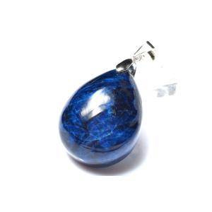 【１点物】AAA☆高発色 Silver925 ブルーハックマナイト　24x19mm　ドロップ ペンダ...
