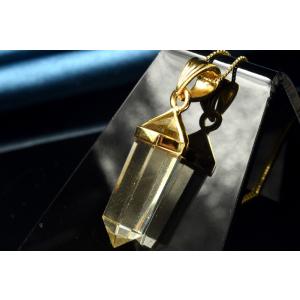 【１点物】Silver925◇AAA透明レモンカラー リビアングラス　24x9mm　両剣ポイント ペ...