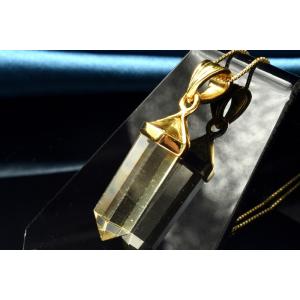 【１点物】Silver925◇AAA透明レモンカラー リビアングラス　25x8mm　両剣ポイント ペ...