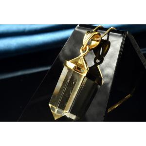 【１点物】Silver925◇AAA透明レモンカラー リビアングラス　25x9mm　両剣ポイント ペ...