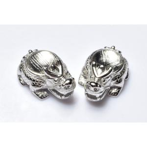 Silver925 パラサイト隕石 11x12mm ハート ペンダントトップ 1個売り_