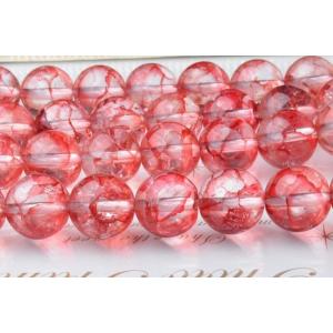 8mm 「クラック水晶（爆裂水晶） （レッド）」 1連（約38cm）_R1583-8