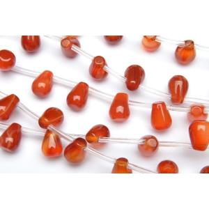 カーネリアン(赤瑪瑙) ドロップ 7x9mm １連（約３８ｃｍ）_R2177