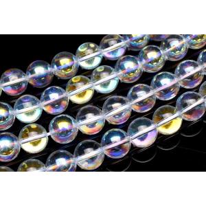 水晶 半面オーラ　6mm　１連（約３８ｃｍ）_R5933-6