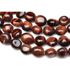 レッドタイガーアイ　9-12x8-10mm　ミニタンブル １連（約３８ｃｍ） _R6005-2