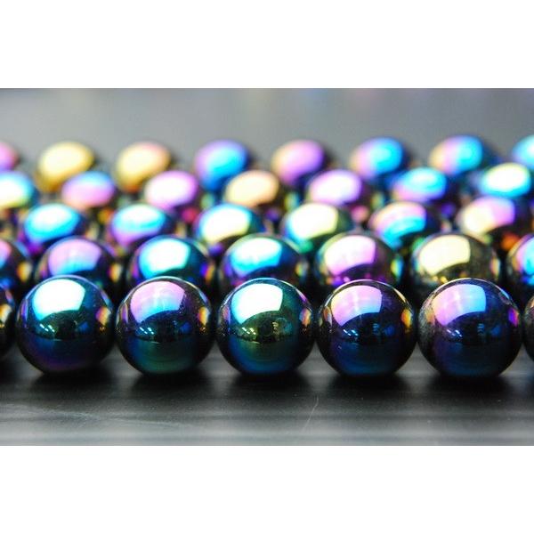 オニキス レインボーオーラ 6mm １連（約38cm）_R785-6